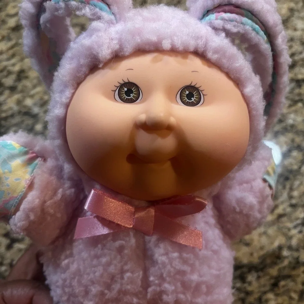 Cabbage Patch Kids Cuties Pink Bunny Rabbit Plush Doll‎ Floral Ears 10 Inch